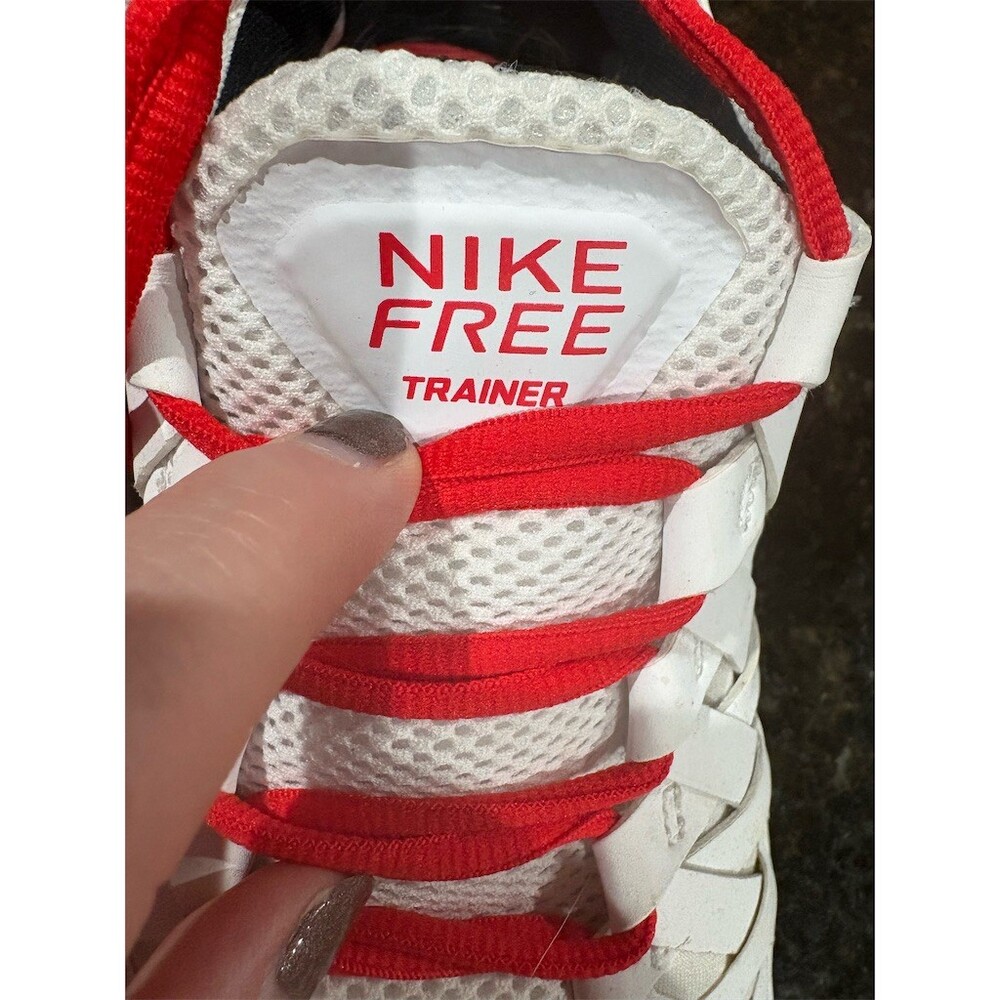 Nike Free Trainer Men's Training Sneakers White/Red Lace Up Size 9.5 - Picture 2 of 9